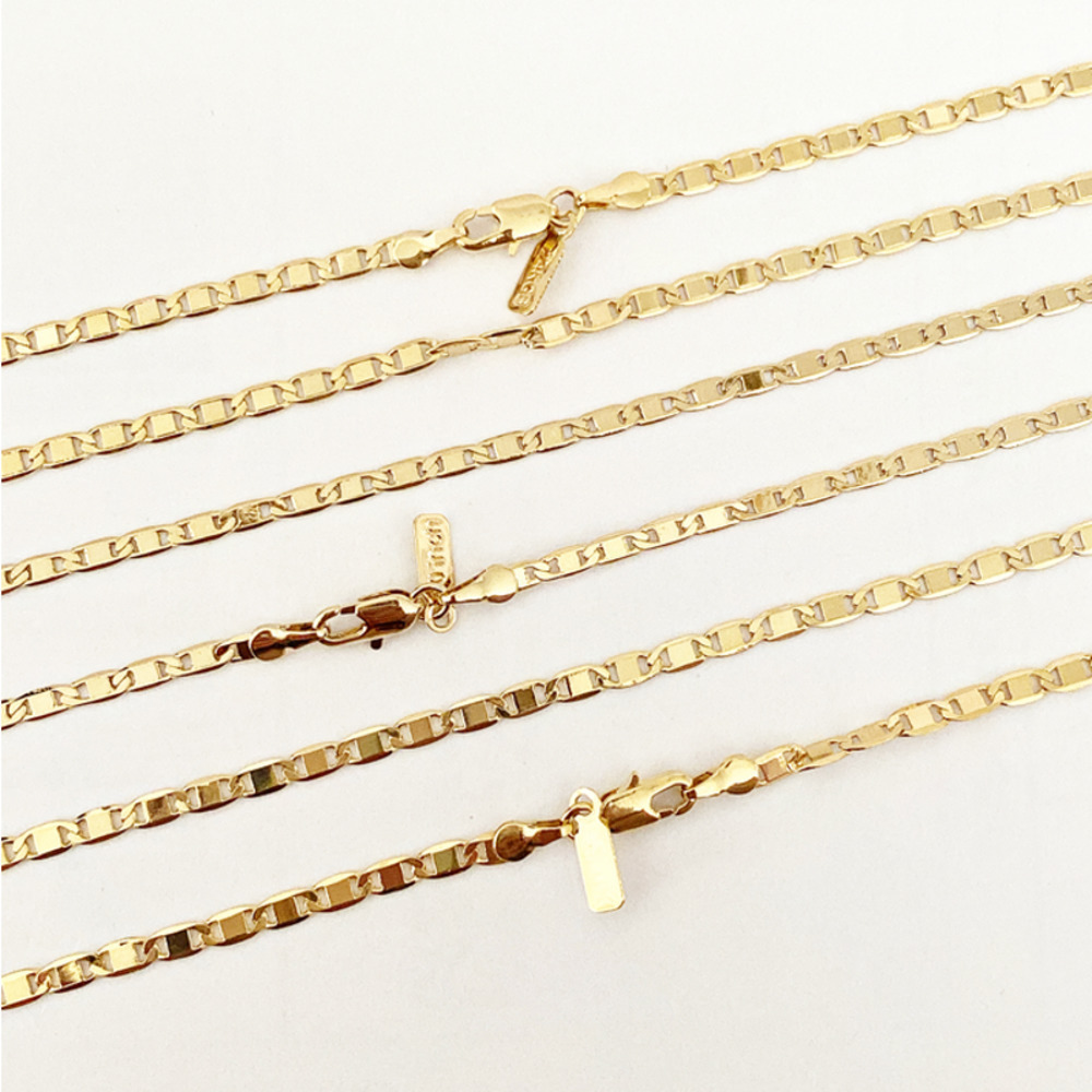 20" 24" and 30" 3mm 24 Karat Gold Bond Mariner Chains - Picture 2 of 2